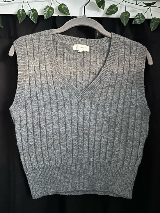 La Hearts Sweaters - La Hearts Gray Ribbed V-Neck Sweater Vest